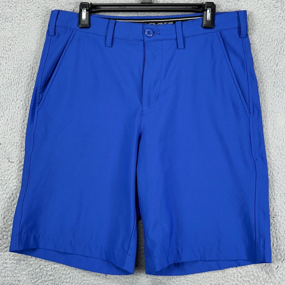Carnoustie Adult Mens Chino Shorts 33 Blue Performance Khaki‎ Flat Front Pockets